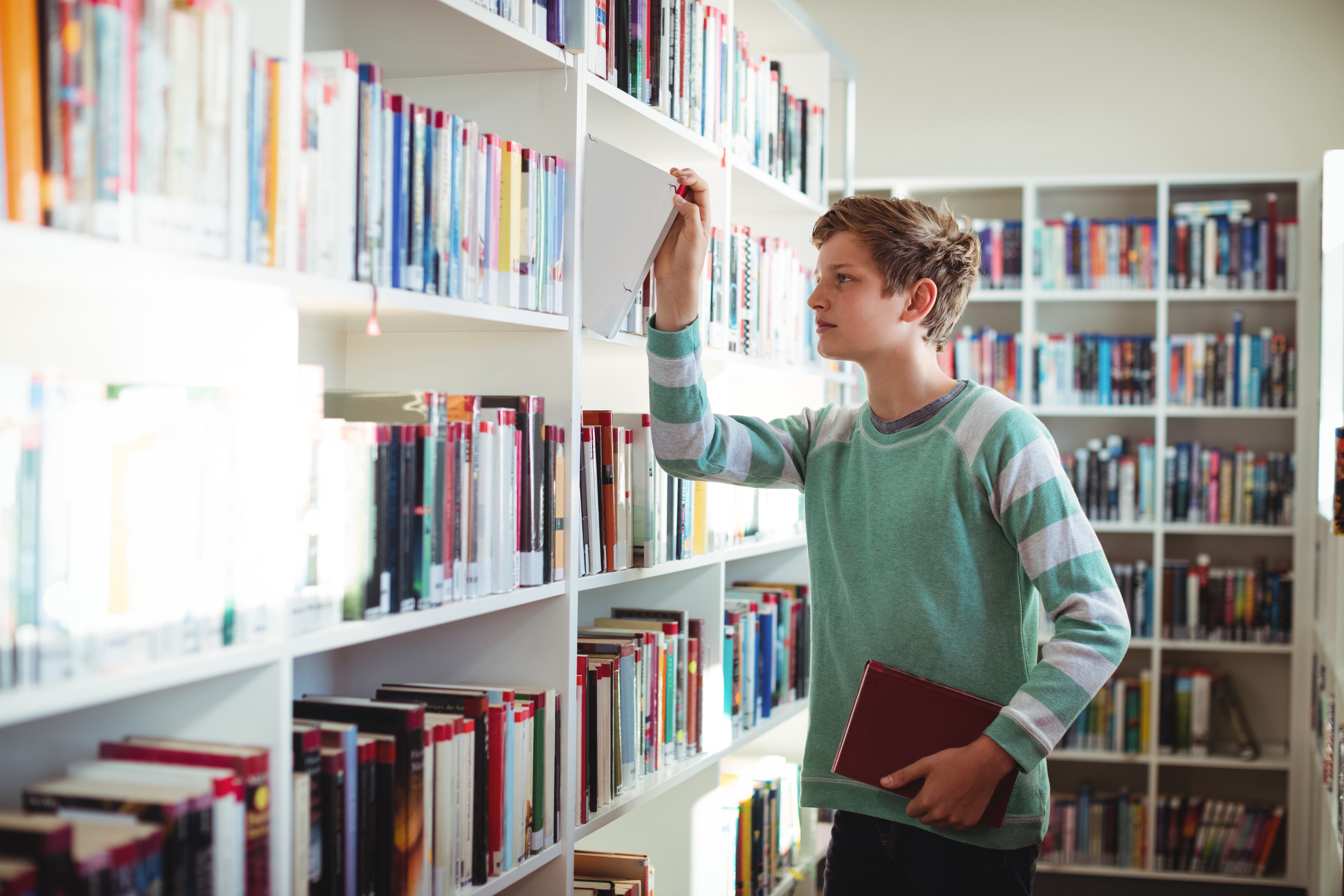 A student in the library